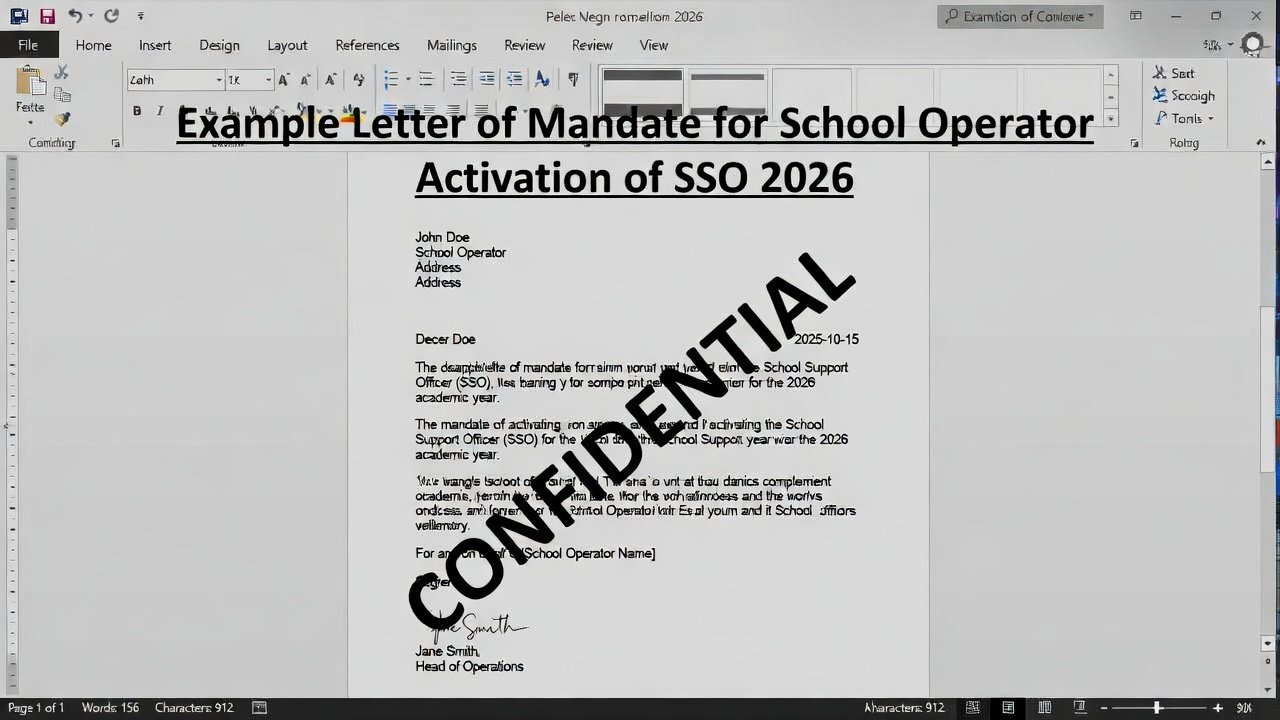 Contoh Surat Mandat Operator Sekolah untuk Aktivasi SSO 2026 (Format Word Siap Edit)