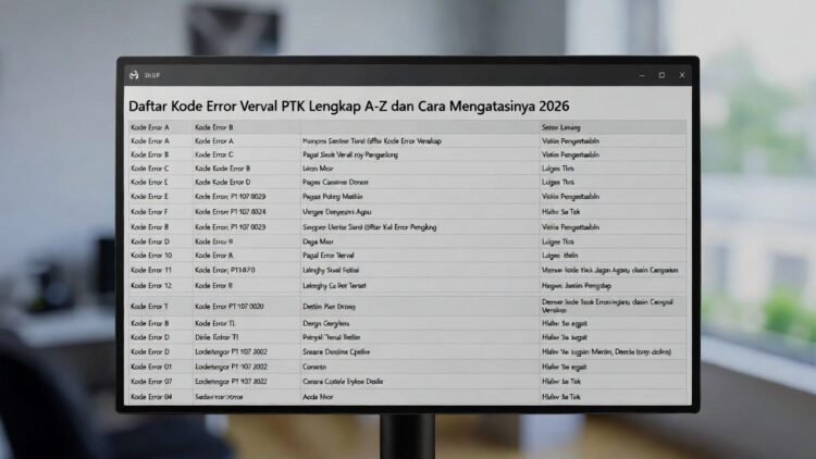 Daftar Kode Error Verval PTK Lengkap A-Z dan Cara Mengatasinya Tahun 2026