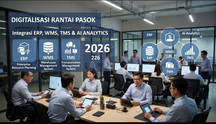 Digitalisasi Rantai Pasok 2026: Integrasi ERP, WMS, TMS, dan AI Analytics untuk Efisiensi Maksimal