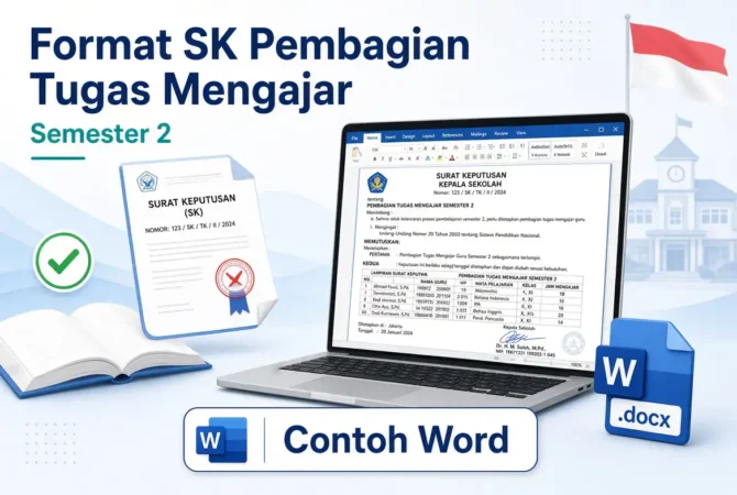Format SK Pembagian Tugas Mengajar Semester 2: Contoh Word