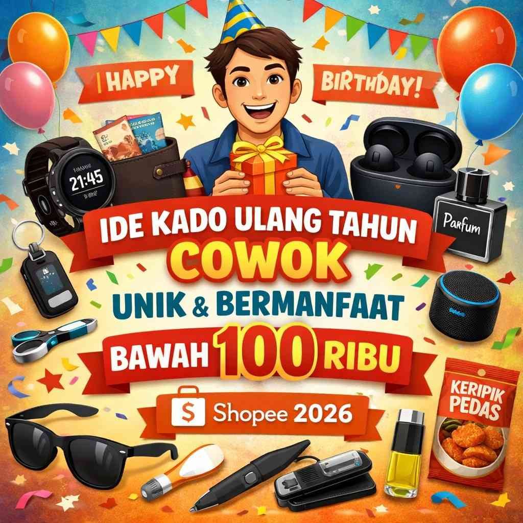 15 Ide Kado Ulang Tahun Cowok Unik dan Bermanfaat di Bawah 100 Ribu dari Shopee 2026