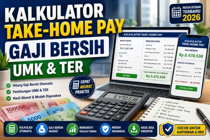 Kalkulator THP 2026: Hitung Gaji Bersih UMK & TER