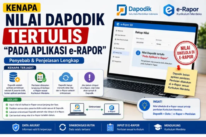 Kenapa Nilai Dapodik Tertulis "Pada Aplikasi e-Rapor