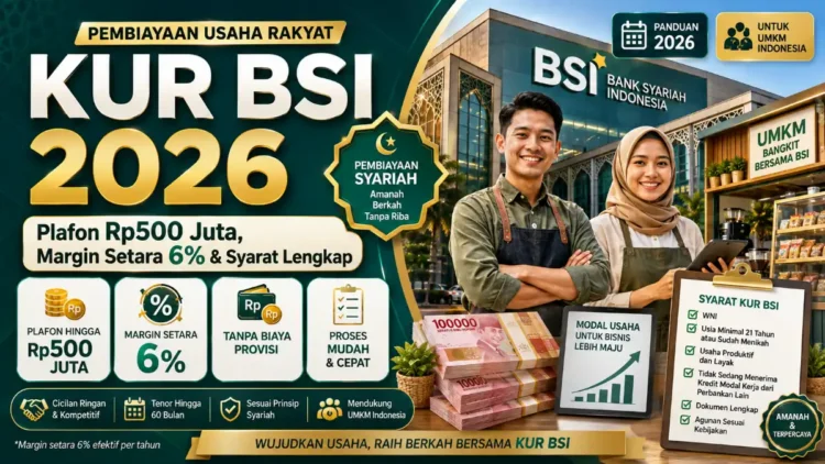 KUR BSI 2026: Plafon Rp500 Juta, Bunga Flat 6% & Syarat