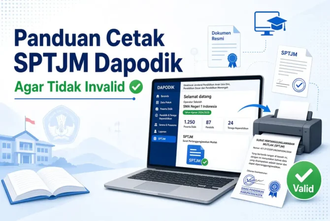 Panduan Cetak SPTJM Dapodik agar Tidak Invalid
