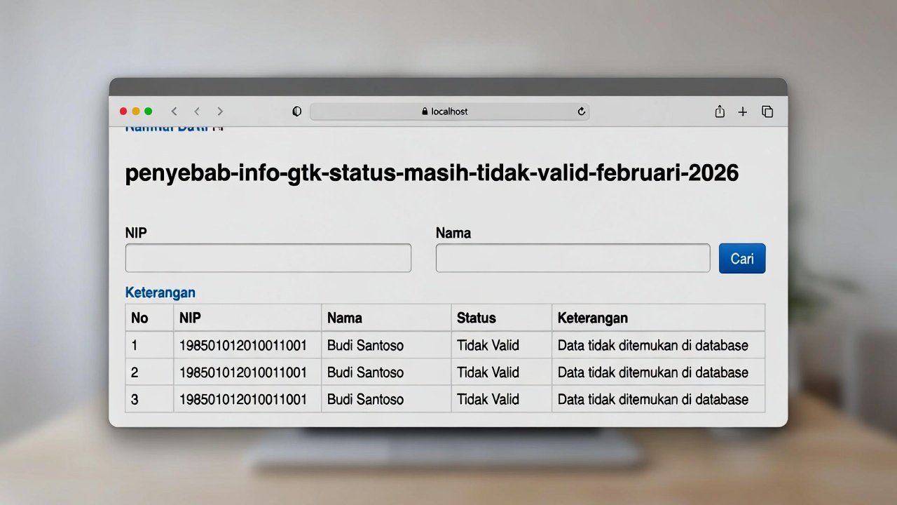 Penyebab Info GTK Status Masih “Tidak Valid” Februari 2026: Solusi & Cara Perbaiki