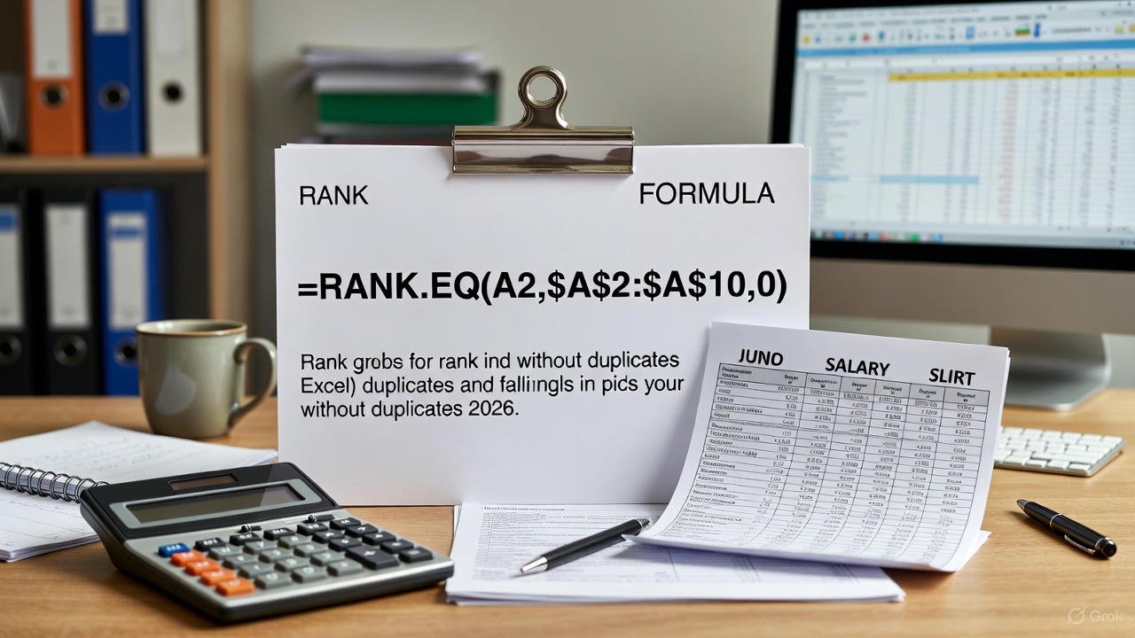 Rumus Ranking Excel Tanpa Ganda 2026: Panduan Lengkap RANK.EQ + COUNTIF dan Contoh Praktis