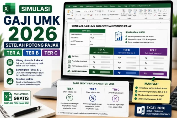 Simulasi Gaji UMK 2026 Setelah Potong Pajak TER A,B,C