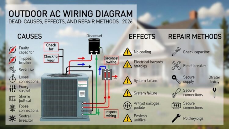 Skema Kabel Outdoor AC Mati Total dan Solusinya – Penyebab & Cara Memperbaiki 2026