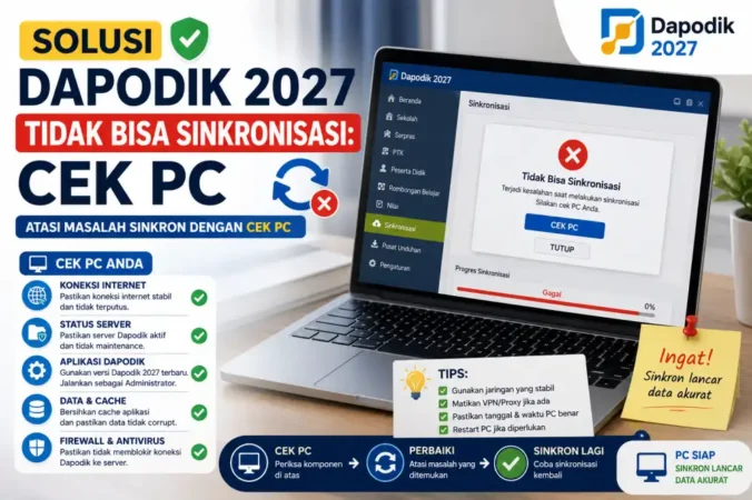 Solusi Dapodik 2027 Tidak Bisa Sinkronisasi: Cek PC