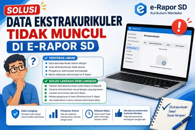 Solusi Data Ekstrakurikuler Tidak Muncul di E-Rapor SD