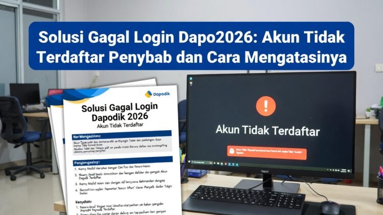 Solusi Gagal Login Dapodik 2026: Muncul Pesan Akun Tidak Terdaftar – Penyebab & Cara Atasi