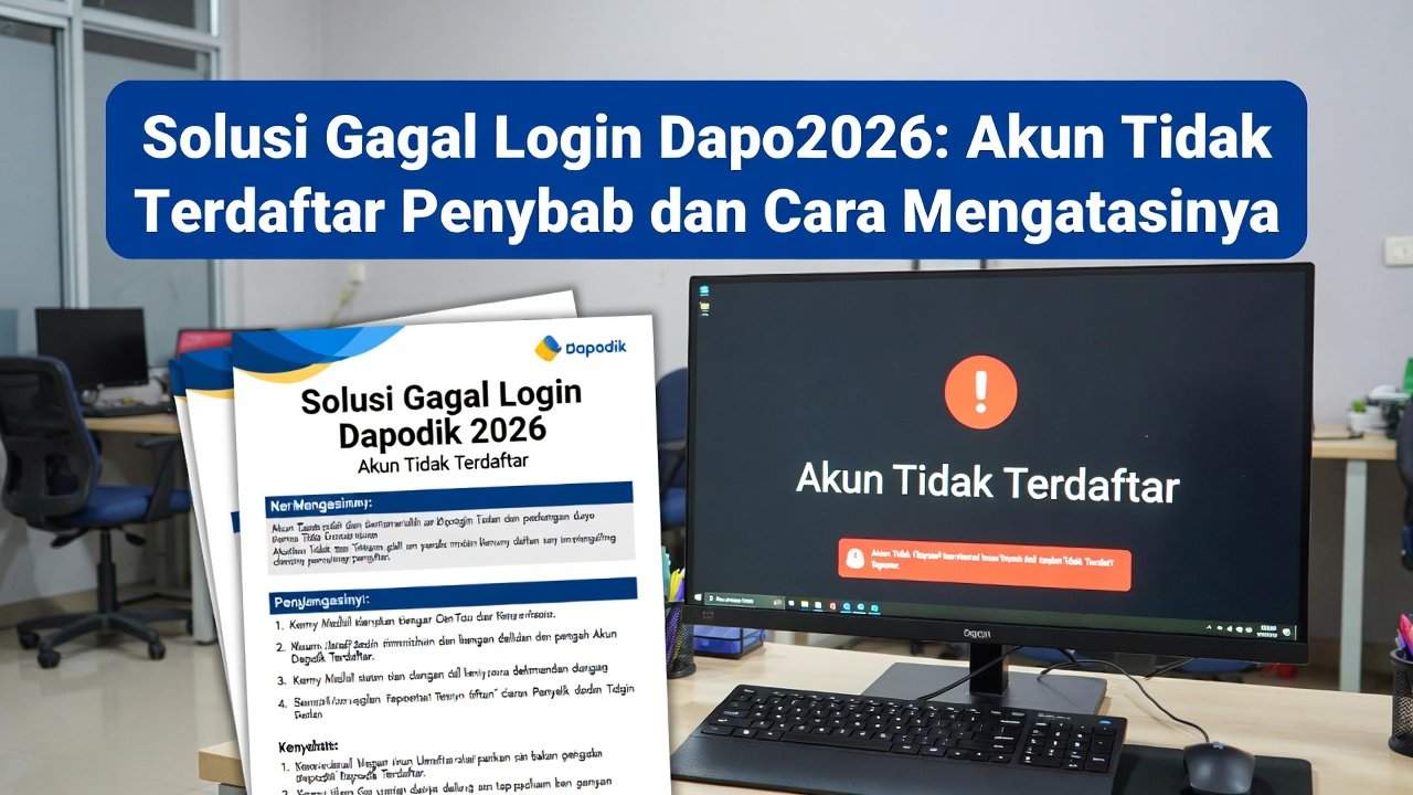 Solusi Gagal Login Dapodik 2026 Akun Tidak Terdaftar – Penyebab & Cara Atasi