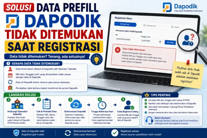 Solusi Data Prefill Dapodik Tidak Ditemukan Saat Registrasi