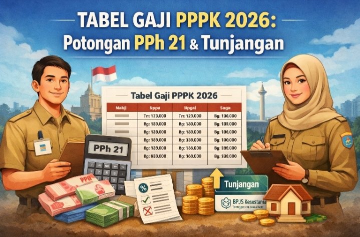 Tabel Gaji PPPK 2026 Beserta Potongan Pajak PPh 21 dan Tunjangan Lengkap