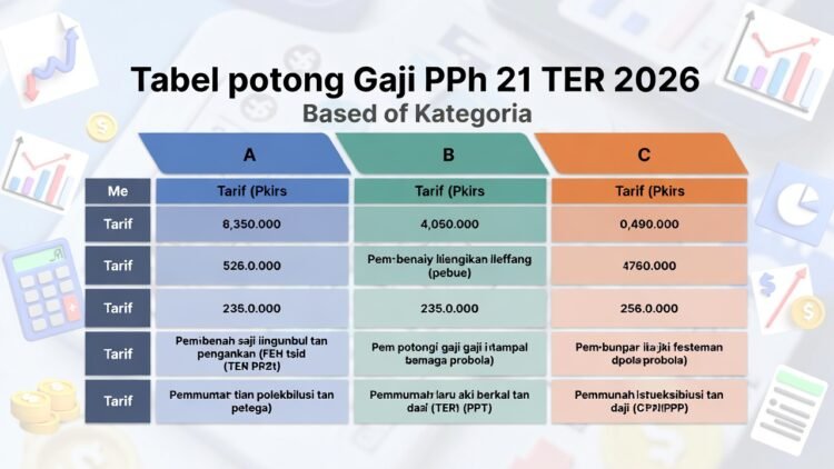 Tabel Potong Gaji PPh 21 TER 2026 Berdasarkan Kategori A, B, C: Lengkap dengan Contoh Perhitungan dan Insentif DTP Terbaru