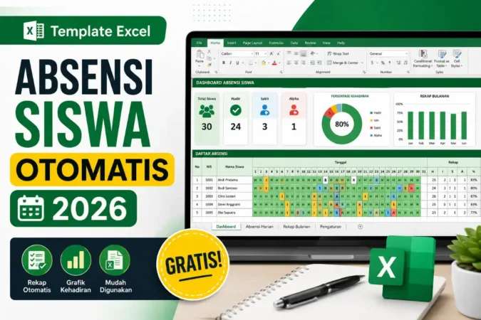 Template Excel Absensi Siswa Otomatis 2026: Gratis