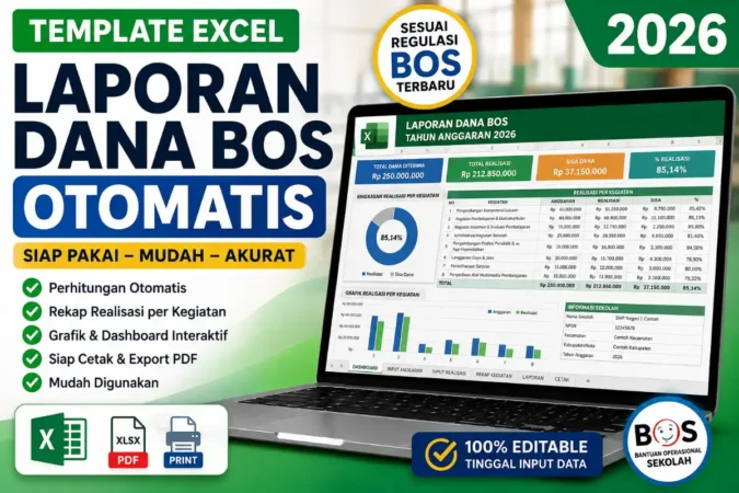 Template Excel Laporan Dana BOS Otomatis 2026