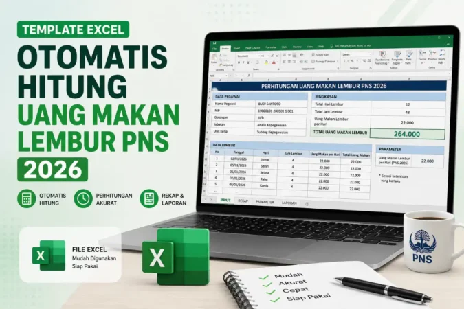 Template Excel Otomatis Hitung Uang Makan Lembur PNS 2026
