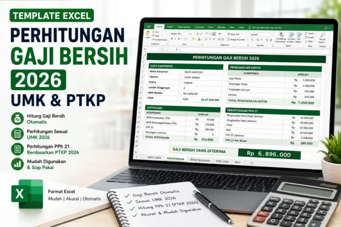 Template Excel Perhitungan Gaji Bersih 2026: UMK & PTKP