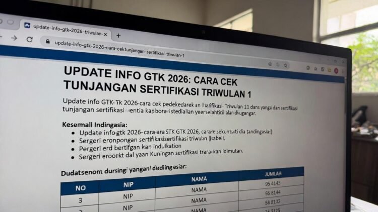 Update Info GTK 2026: Cara Cek Tunjangan Sertifikasi Triwulan 1 dan Skema Pencairan Terbaru