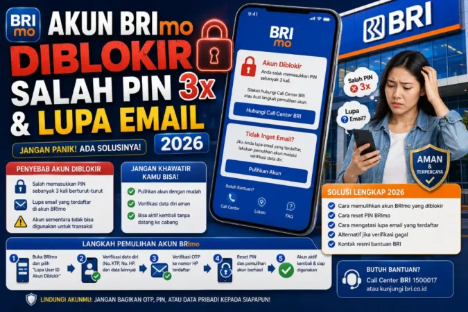 Akun BRImo Diblokir Salah PIN 3x & Lupa Email 2026
