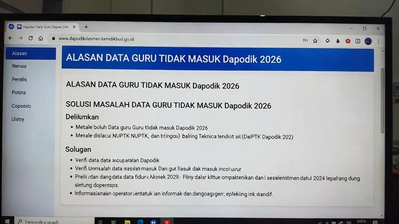 Alasan Data Guru Tidak Masuk Dapodik 2026 dan Solusinya – Update Terbaru Operator