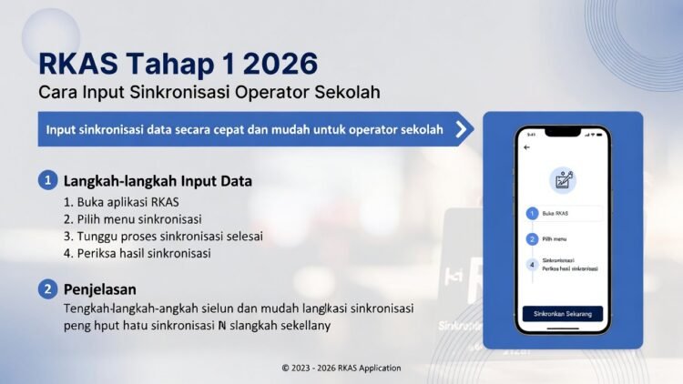 Aplikasi RKAS Tahap 1 2026: Cara Input dan Sinkronisasi Cepat untuk Operator Sekolah