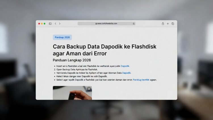 Cara Backup Data Dapodik ke Flashdisk agar Aman dari Error – Panduan Lengkap 2026