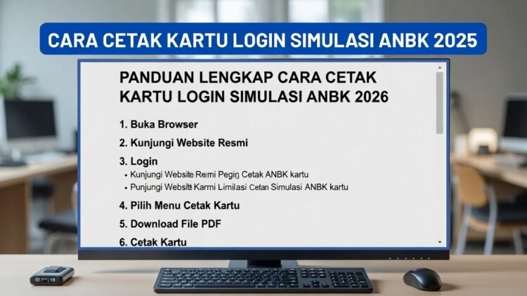 Cara Cetak Kartu Login Simulasi ANBK 2026 (Panduan Lengkap Guru & Operator Sekolah)
