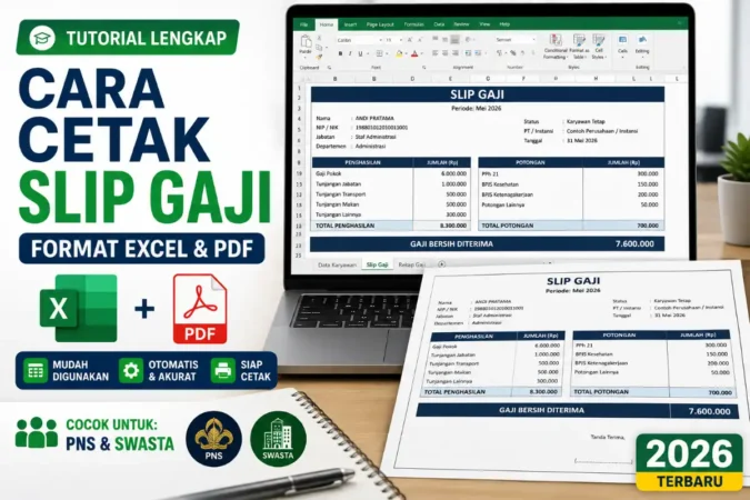 Cara Cetak Slip Gaji Format Excel & PDF PNS & Swasta