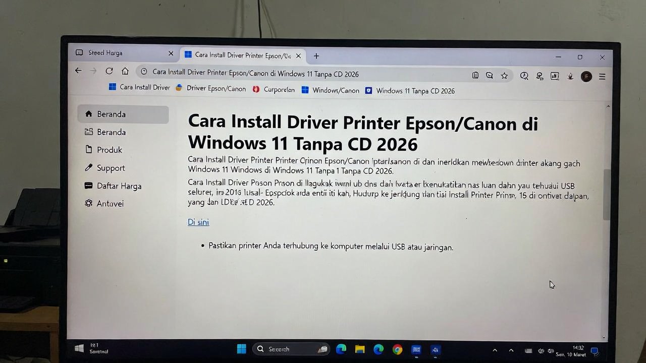 Cara Install Driver Printer Epson Canon di Windows 11 Tanpa CD Driver (Update 2026)