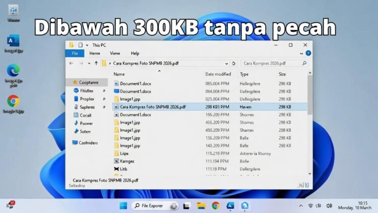 Cara Kompres Foto SNPMB 2026 Jadi Dibawah 300KB Tanpa Pecah – Pakai Aplikasi Bawaan Windows