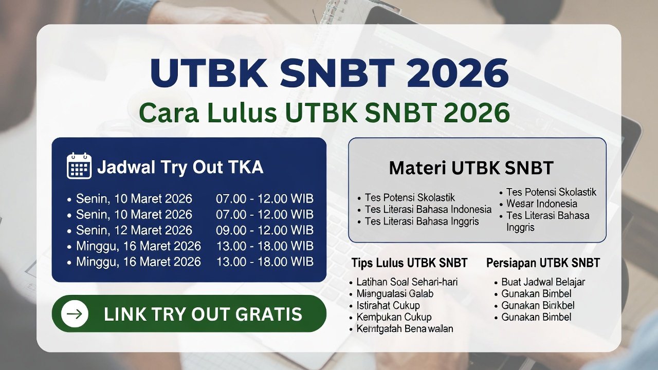 Cara Lolos UTBK SNBT 2026: Jadwal Simulasi TKA + Link Try Out Gratis Terbaik