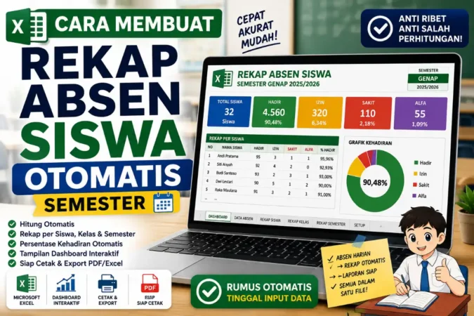 Cara Membuat Rekap Absen Siswa Otomatis Semester
