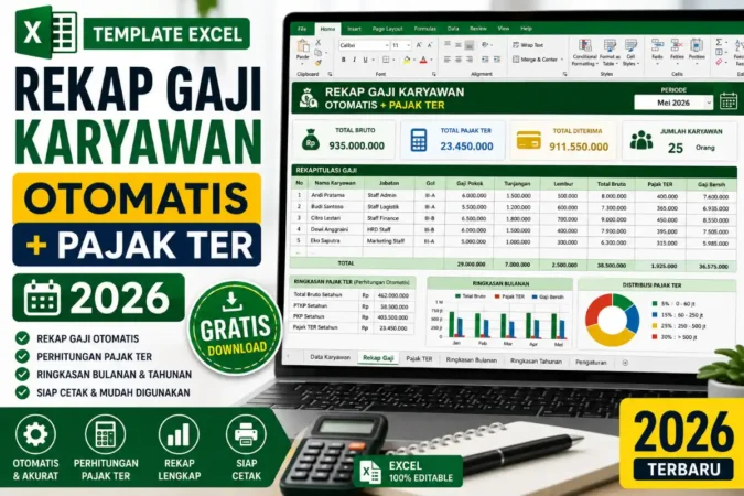 Rekap Gaji Karyawan Otomatis + Pajak TER di Excel 2026