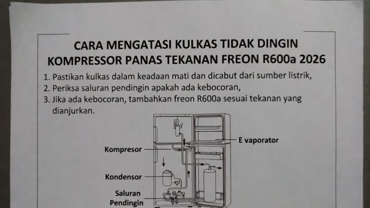 Cara Mengatasi Kulkas Tidak Dingin tapi Kompresor Panas: Panduan Tekanan Freon R600a 2026