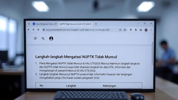 Cara Mengatasi NUPTK Tidak Muncul di Info GTK 2026 – Solusi Lengkap & Terbaru