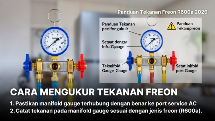 Cara Mengukur Tekanan Freon Kulkas Pakai Manifold Gauge: Panduan Lengkap R600a (Update 2026)
