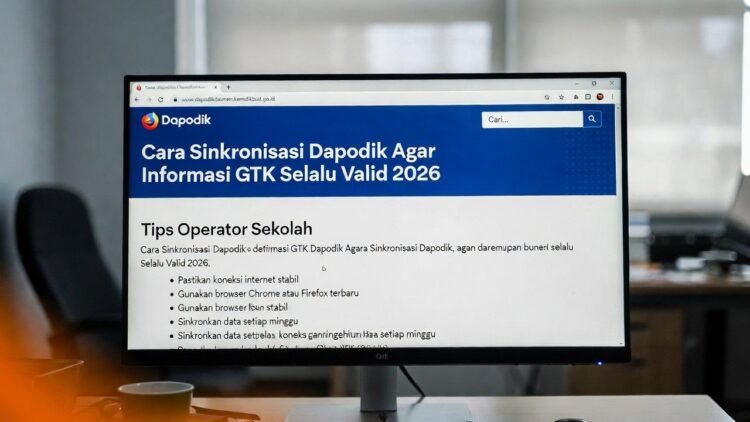 Cara Sinkronisasi Dapodik agar Info GTK Cepat Valid 2026 – Tips Operator Sekolah