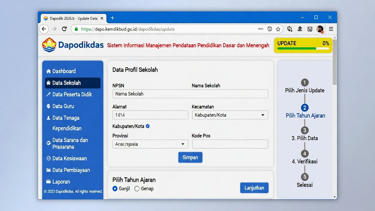 Cara Update Data Profil di Dapodik 2026.b Lewat Microsoft Edge: Panduan Lengkap Operator & Guru