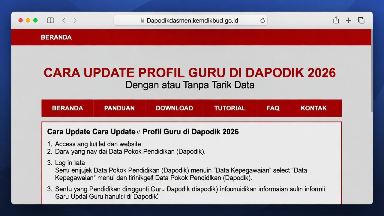Cara Update Profil Guru di Dapodik Tanpa Perlu Tarik Data (Update 2026)