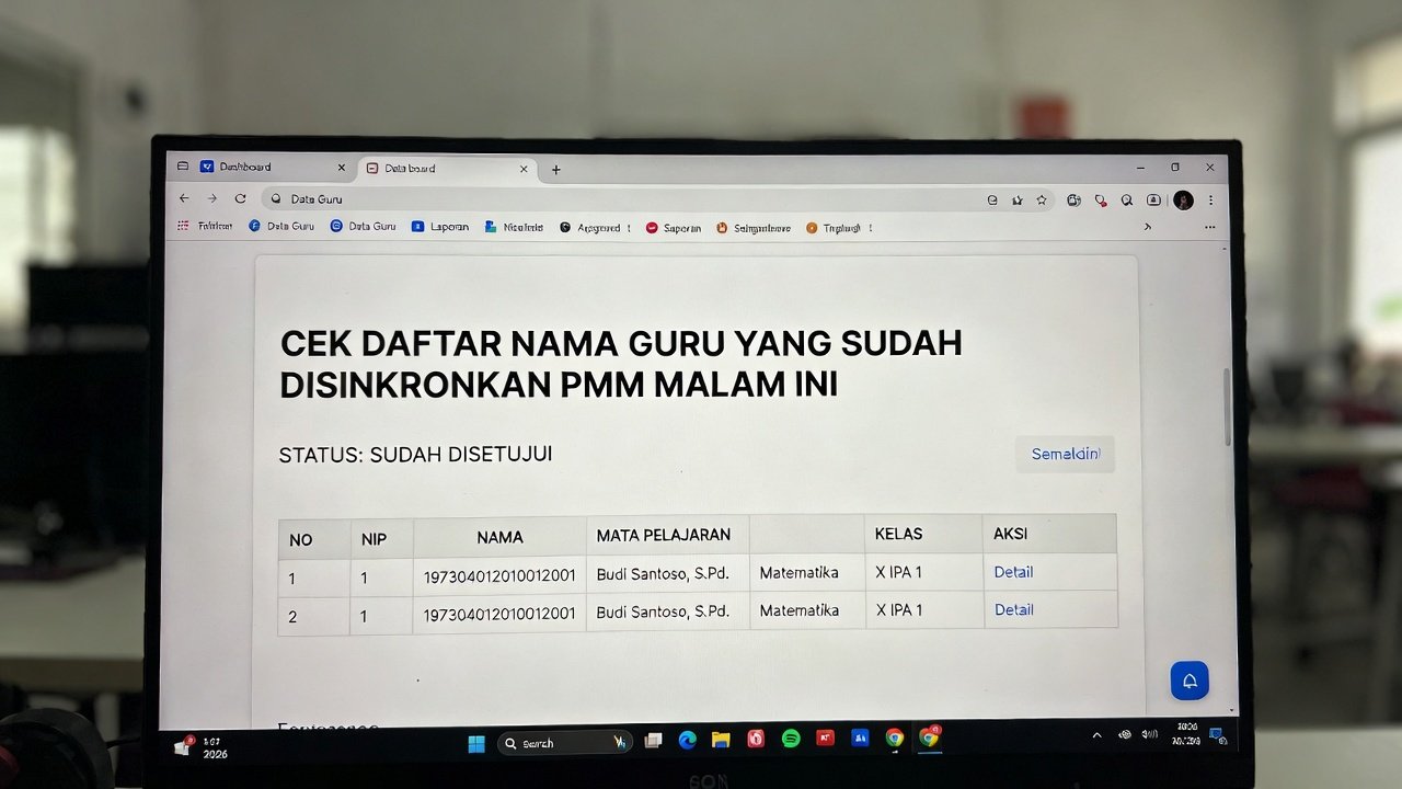 Cek Daftar Nama Guru Sudah Sinkron PMM Malam Ini: Cara Pastikan Status ‘Sudah Disetujui’ 2026