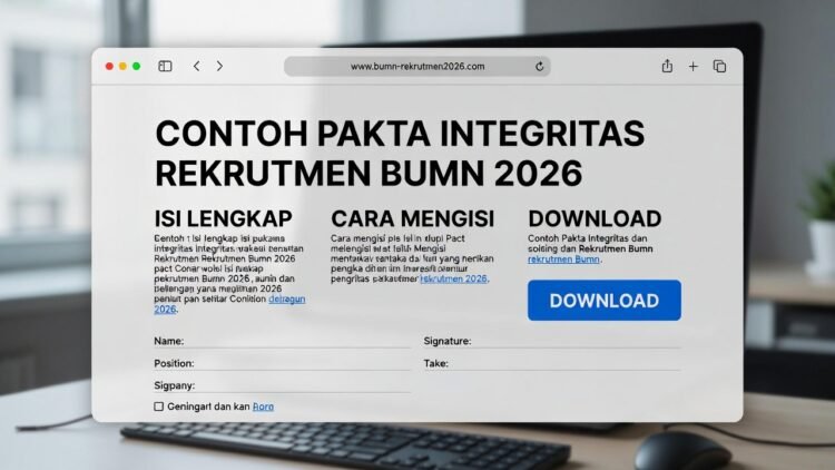 Contoh Pakta Integritas Rekrutmen BUMN 2026: Isi Lengkap, Cara Mengisi & Download