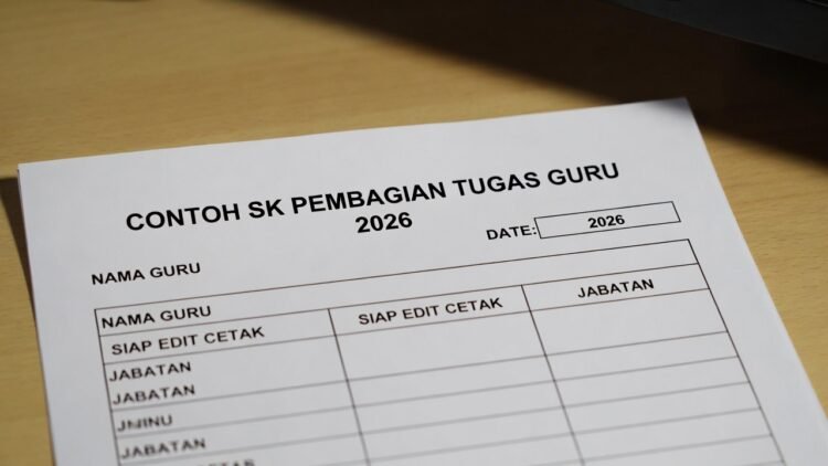 Contoh SK Pembagian Tugas Guru 2026 Word Sudah Terisi Nama – Siap Edit & Cetak