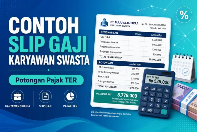Contoh Slip Gaji Karyawan Swasta Potongan Pajak TER