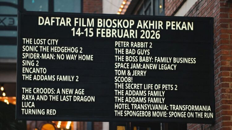 Daftar Film Bioskop Akhir Pekan Ini 14-15 Februari 2026: Rekomendasi Tontonan Keluarga Seru
