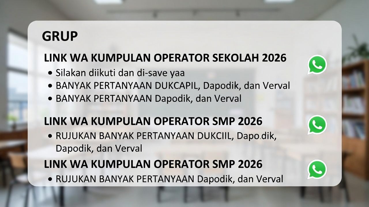 Daftar Link Grup WA Operator Sekolah 2026: Tempat Diskusi Dapodik & Verval Terbaru