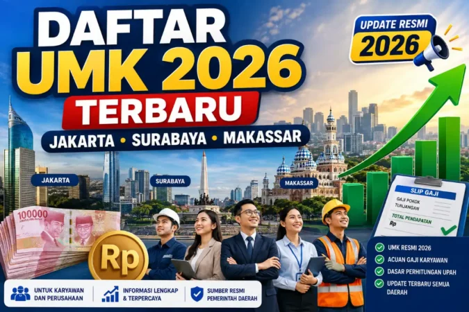 Daftar UMK 2026 Terbaru Jakarta, Surabaya, Makassar