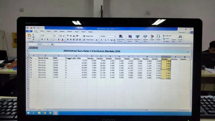 Download Administrasi Guru Kelas 1-6 Kurikulum Merdeka Excel 2026 – Lengkap & Siap Edit